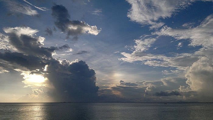 One of the many beautiful sunrises on Patoyo island, view from my tent.