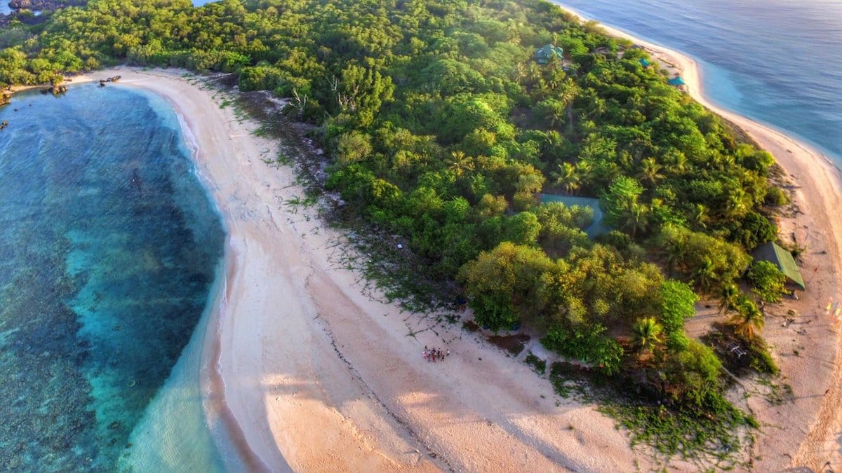apo reef natural park occidental mindoro drone shot