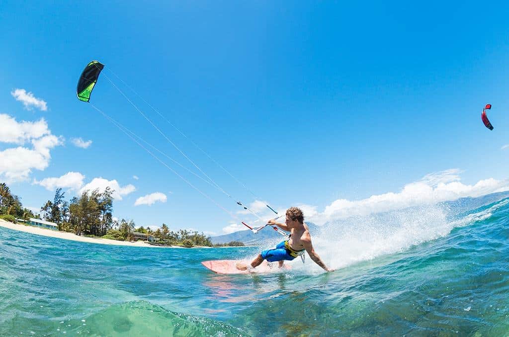 Custom private or group kitesurfing or kiteboarding boat tour expeditions between El Nido and Coron