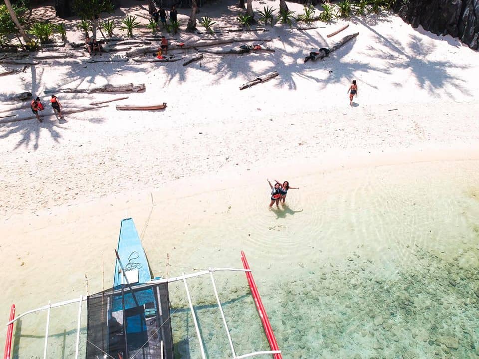 El Nido tours another drone shot of beach