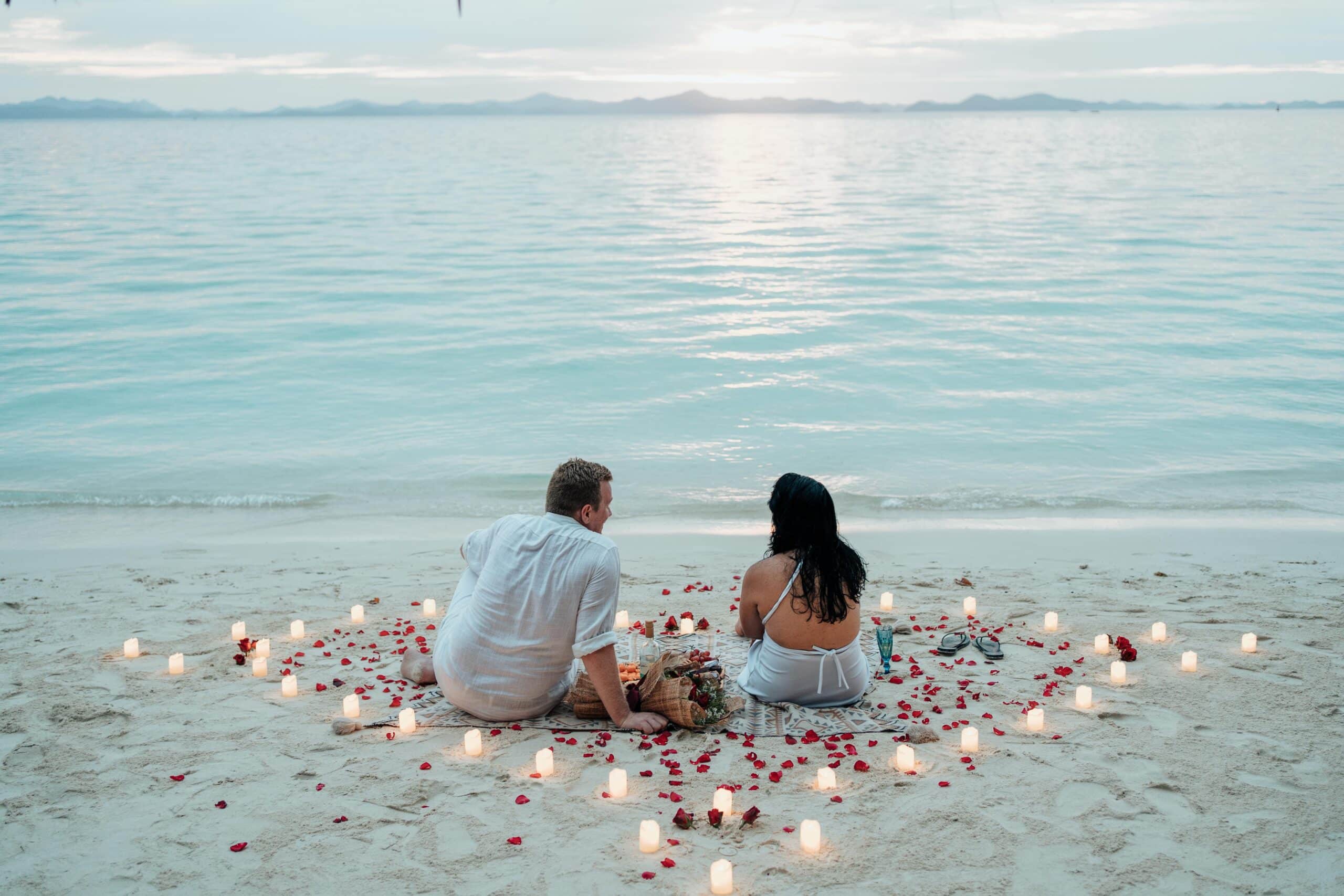 Sunset-romantic-candle-rose-petals-coron-wedding-proposal-package-El-nido-Palawan-private-tour
