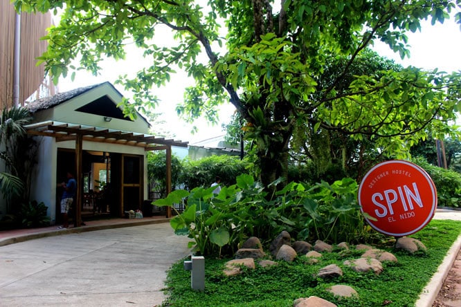 Entrance of Spin Designer Hostel in El Nido