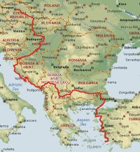 Travel map of Europe - Prague to Bodrum