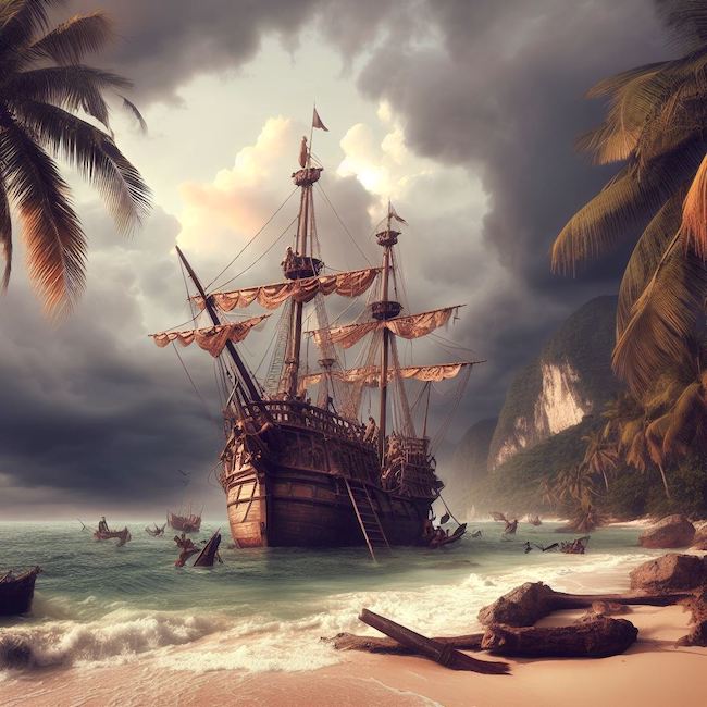 history malapascua Ship Spanish Conquistadors stranded paradise beach storm