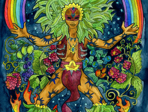 Tropical voodoo shaman or warlock, Ayahuasca in Brazil