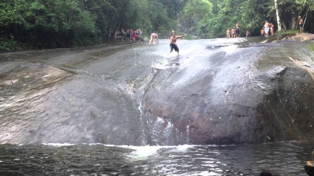 Things to do in Paraty, Brazil, more sliding down waterfall