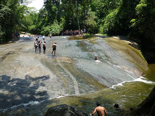 Things to do in Paraty, Brazil, slide down waterfall